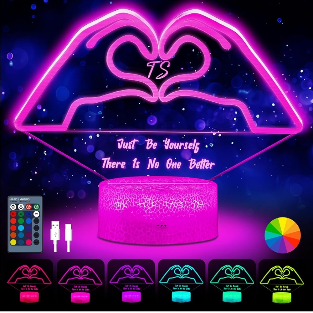 LED Taylor Swift Heart Hands Neon Light color changing NWT